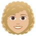 👩🏼‍🦱 woman: medium-light skin tone, curly hair display on JoyPixels